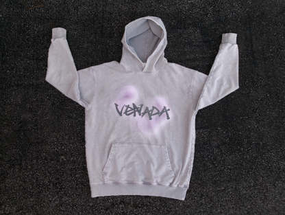 Acid Wash Spray Paint Grey Hoodie