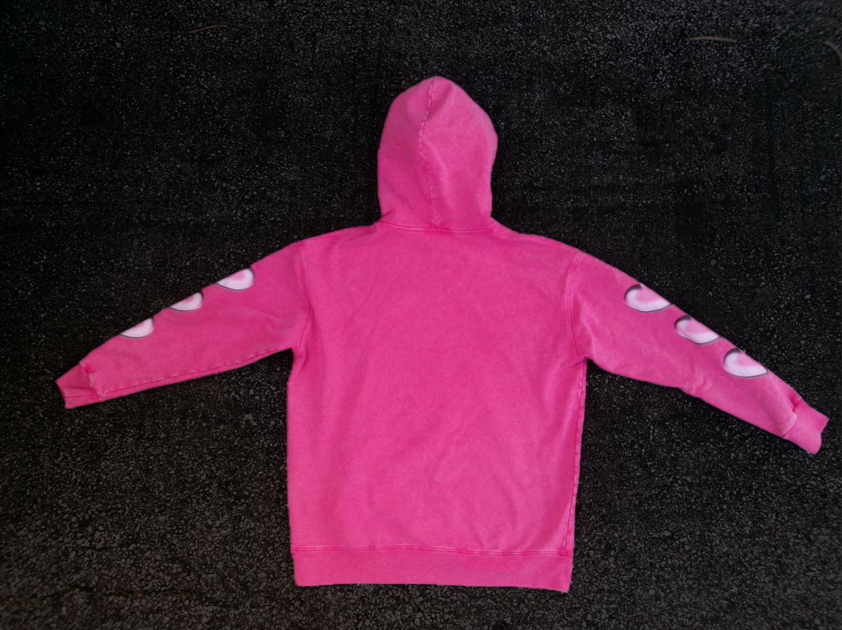 Acid Wash Pink Heart Hoodie